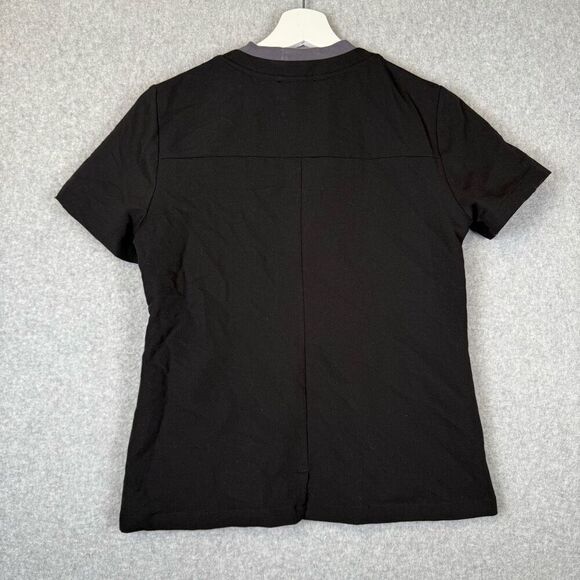 Figs Womens Size XS Technical Collection Scrub Top Black Short Sleeve V Neck - Picture 6 of 7